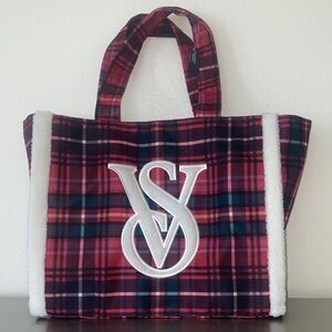Victoria's Secret Red and White Plaid Tote